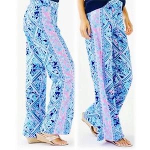Lilly Pulitzer Bal Harbour Palazzo Wide Elastic Pants Starfish XL